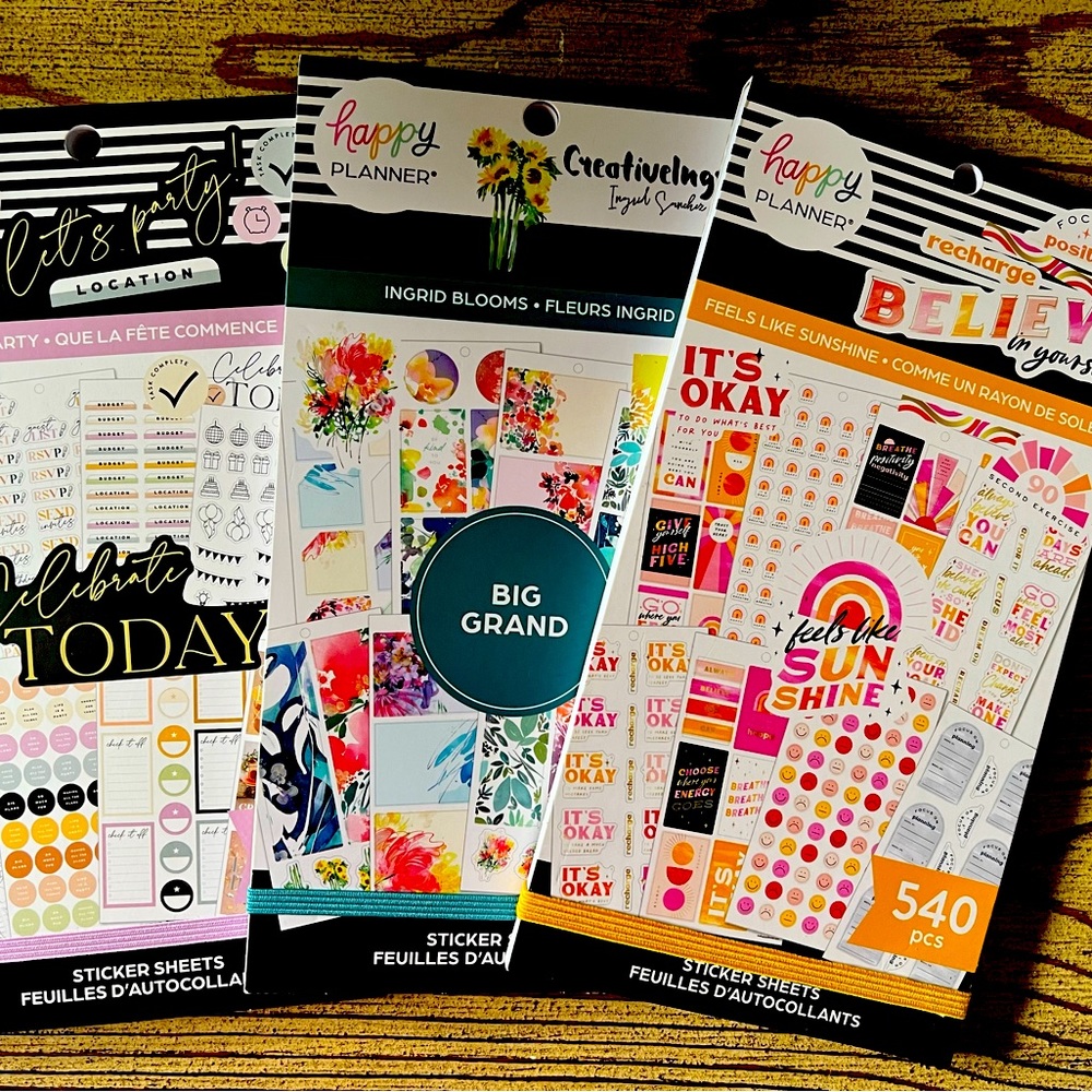 NEW happy planner sticker sheet 3 pack